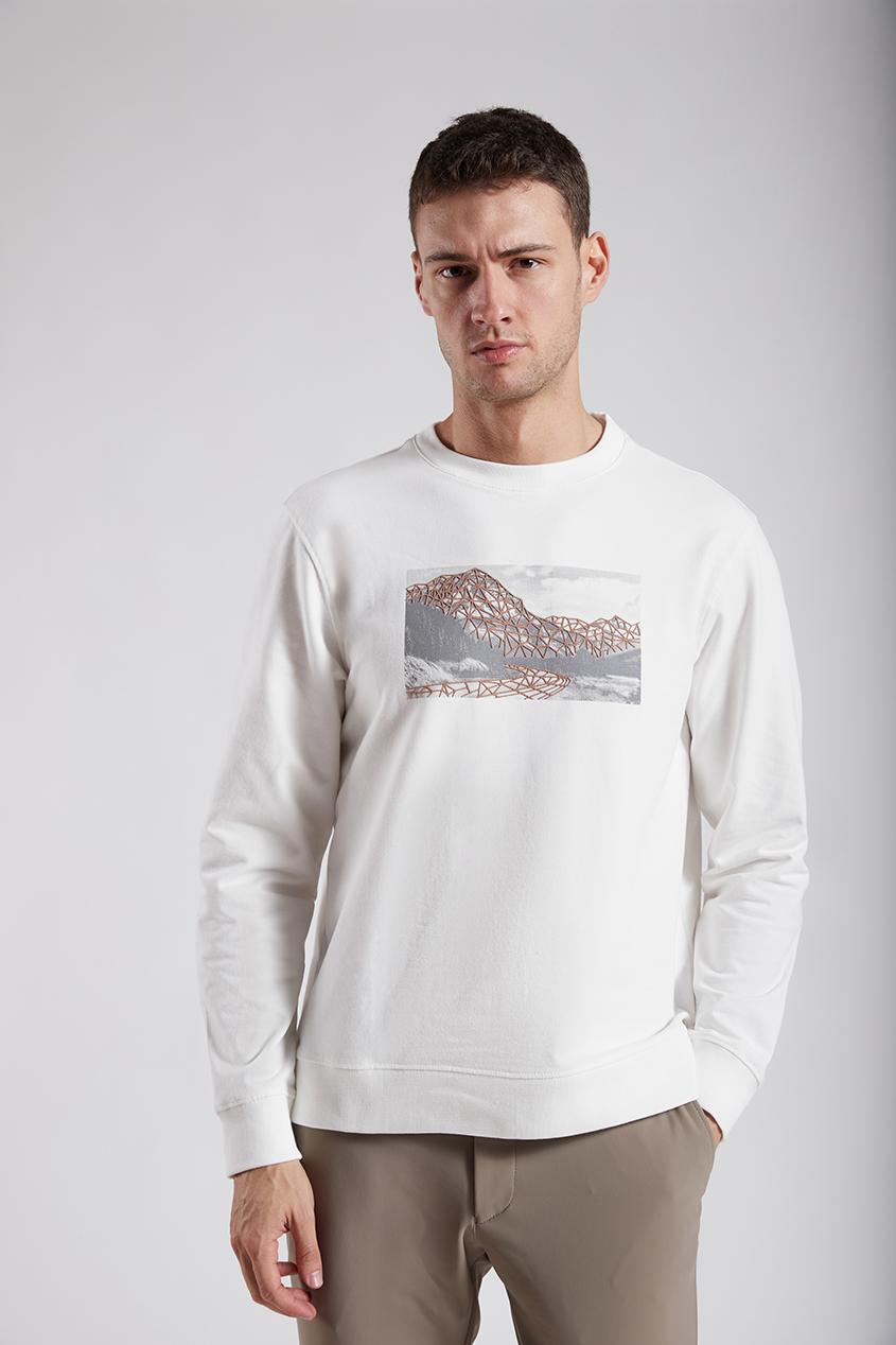 CREW NECK PRINTED SWEATSHIRT