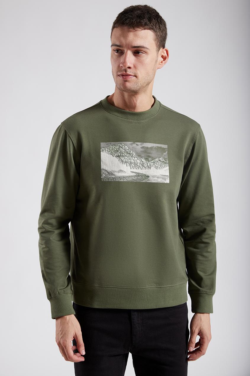 CREW NECK PRINTED SWEATSHIRT