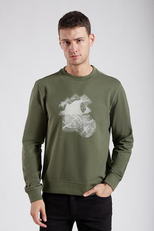 CREW NECK PRINTED SWEATSHIRT